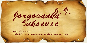 Jorgovanka Vukšević vizit kartica